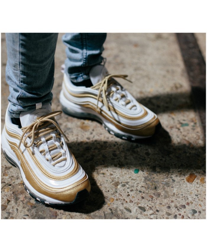 Homme Nike Air Max 97 Or Blanc