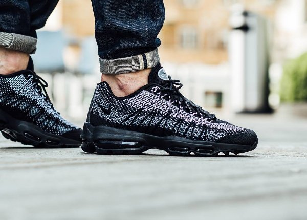 Homme Noir Blanc Nike Air Max 95 Ultra Jacquard