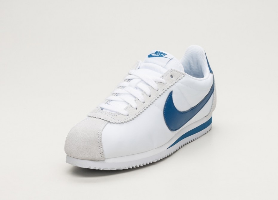 nike cortez blanc bleu